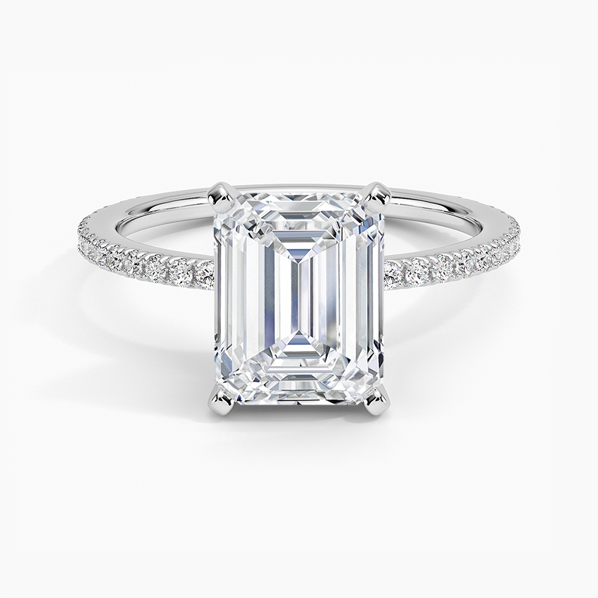 Ballad Three-Quarter Coverage Diamond Ring (1/4 ct. tw.) - Emerald Cut Center Stone