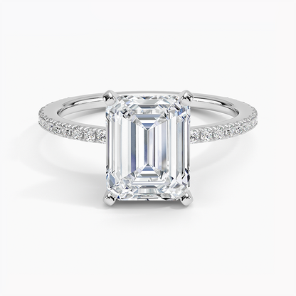 Ballad Three-Quarter Coverage Diamond Ring (1/4 ct. tw.) - Emerald Cut Center Stone
