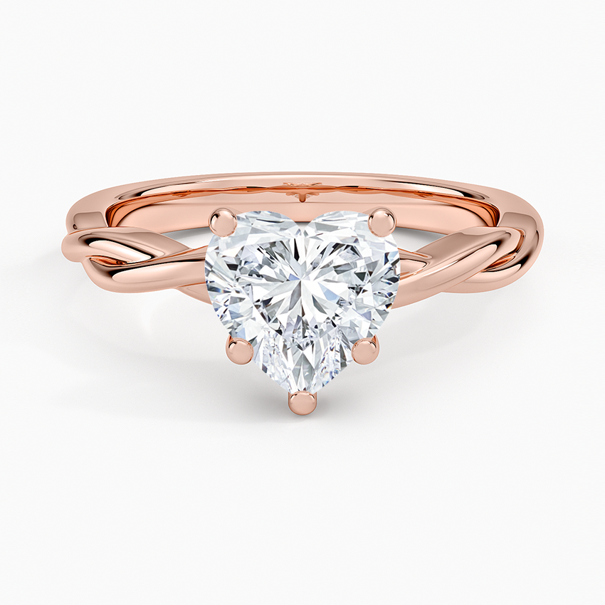 Twisted Vine Solitaire Ring - Heart Center Stone