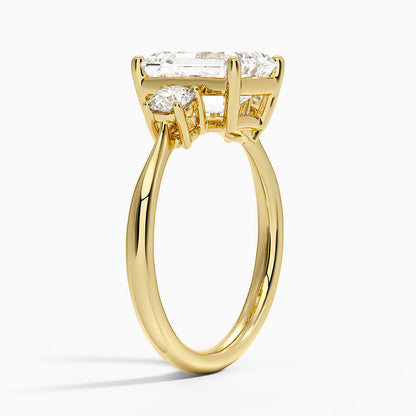 Selene Three Stone Diamond Ring (1/3 ct. tw.) - Emerald Cut Center Stone