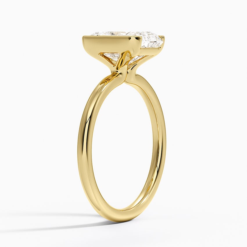 Annika Semi-Bezel Solitaire Ring - Radiant Cut Center Stone