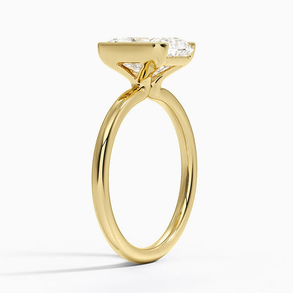 Annika Semi-Bezel Solitaire Ring - Radiant Cut Center Stone