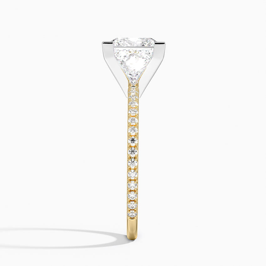 Ballad Three-Quarter Coverage Diamond Ring (1/4 ct. tw.) - Princess Cut Center Stone
