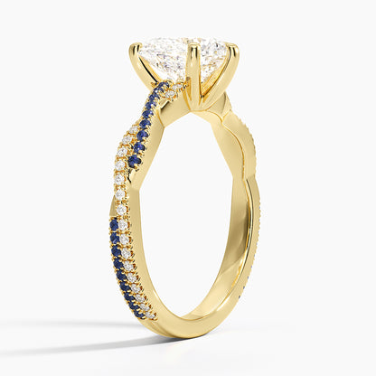 Petite Luxe Twisted Vine Sapphire and Diamond Ring (1/8 ct. tw.) - Heart Cut Center Stone