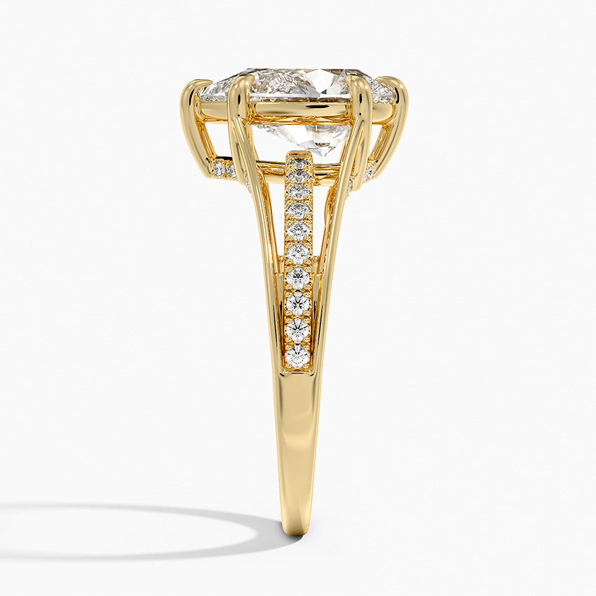 Tressa Split Shank Diamond Ring - Pear Cut Center Stone