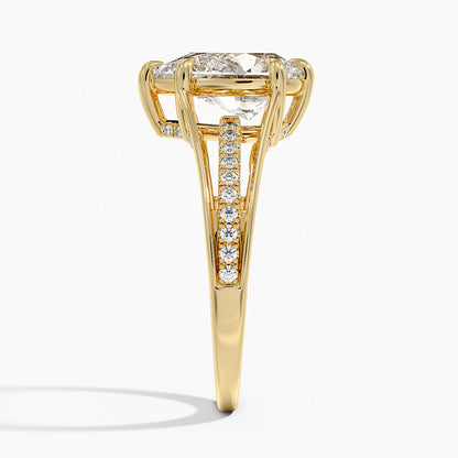 Tressa Split Shank Diamond Ring - Pear Cut Center Stone
