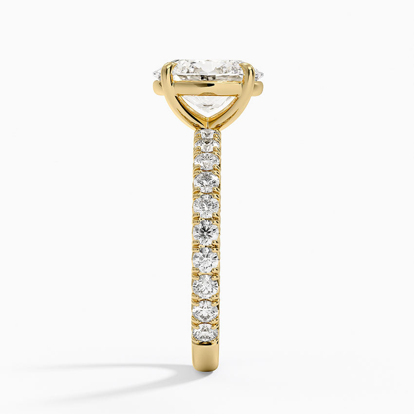Luxe French Pavé Perfect Fit Diamond Ring (1/2 ct. tw.) - Oval Cut Center Stone