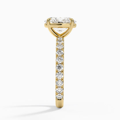 Luxe French Pavé Perfect Fit Diamond Ring (1/2 ct. tw.) - Oval Cut Center Stone