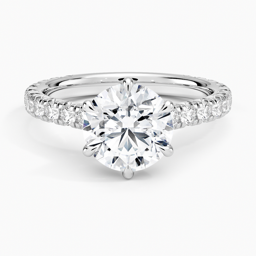 Sienna Three-Quarter Coverage Diamond Ring - Round Center Stone