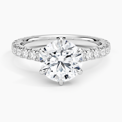 Sienna Three-Quarter Coverage Diamond Ring - Round Center Stone