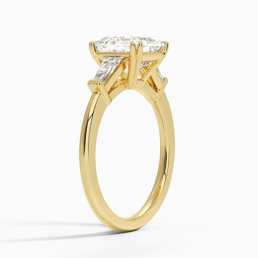 Symphony Double Prong Three Stone Diamond Ring (1/2 ct. tw.) - Asscher Cut Center Stone