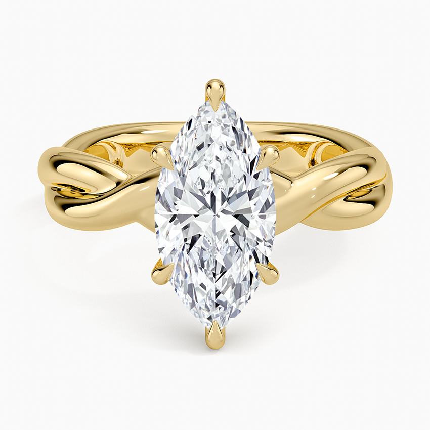 Hazel Twist Solitaire Diamond Ring - Marquise Cut Center Stone