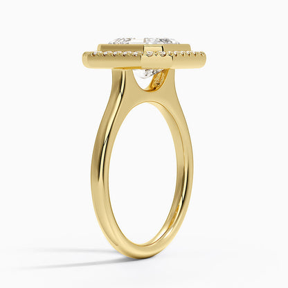 Bezel Halo Diamond Ring (1/4 ct. tw.) - Asscher Cut Center Stone