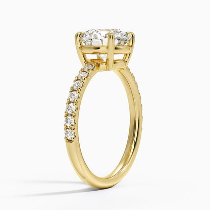 Dara Low-Profile Diamond Ring - Round Center Stone