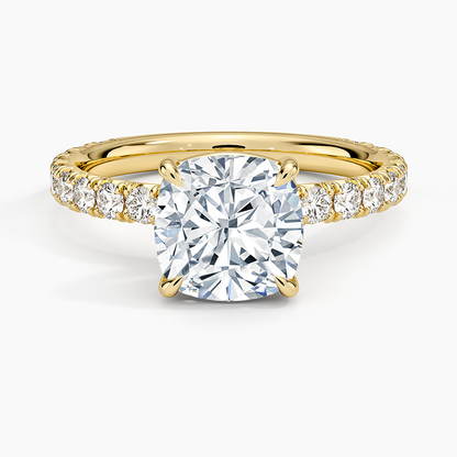 Luxe French Pavé Perfect Fit Diamond Ring (1/2 ct. tw.) - Cushion Cut Center Stone