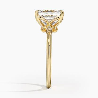 Fiore Diamond Ring - Emerald Cut Center Stone