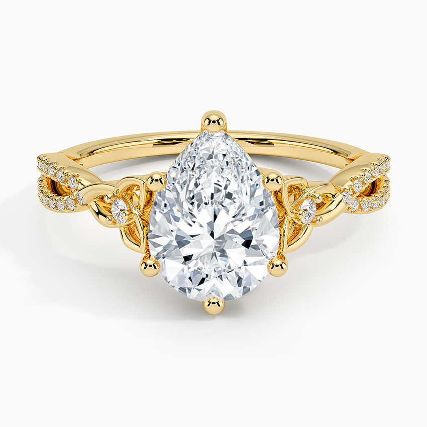 Luxe Celtic Love Knot Diamond Ring - Pear Cut Center Stone