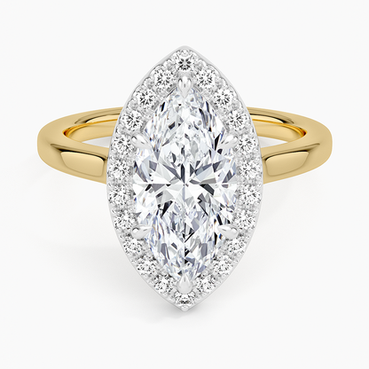 Platinum Mixed Metal Julia Halo Diamond Ring (1/5 ct. tw.) - Marquise Center Stone