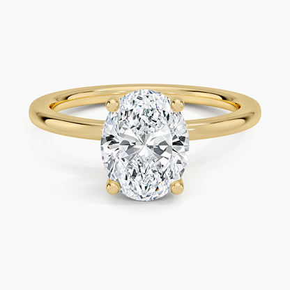 Sydney Perfect Fit Hidden Halo Diamond Ring - Oval Cut Center Stone