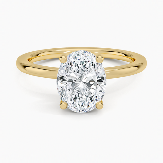 Sydney Perfect Fit Hidden Halo Diamond Ring - Oval Cut Center Stone