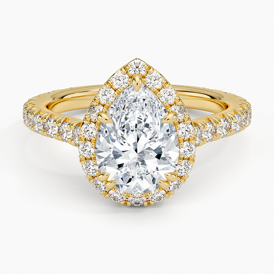 Sienna Halo Three-Quarter Coverage Diamond Ring (3/4 ct. tw.) - Pear Center Stone