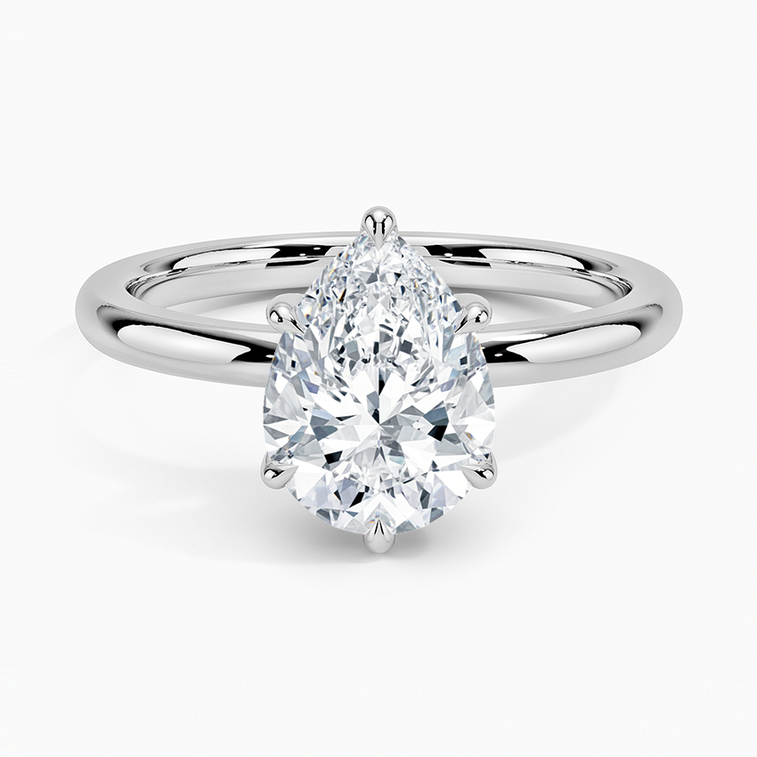 Fairmined 2mm Six-Prong Solitaire Ring - Pear Center Stone