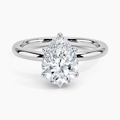 Fairmined 2mm Six-Prong Solitaire Ring - Pear Center Stone