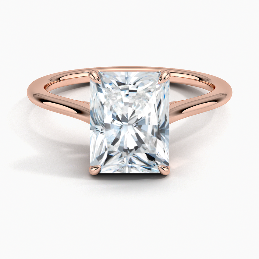 1.4mm Provence Solitaire Ring - Radiant Cut Center Stone