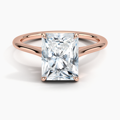 1.4mm Provence Solitaire Ring - Radiant Cut Center Stone