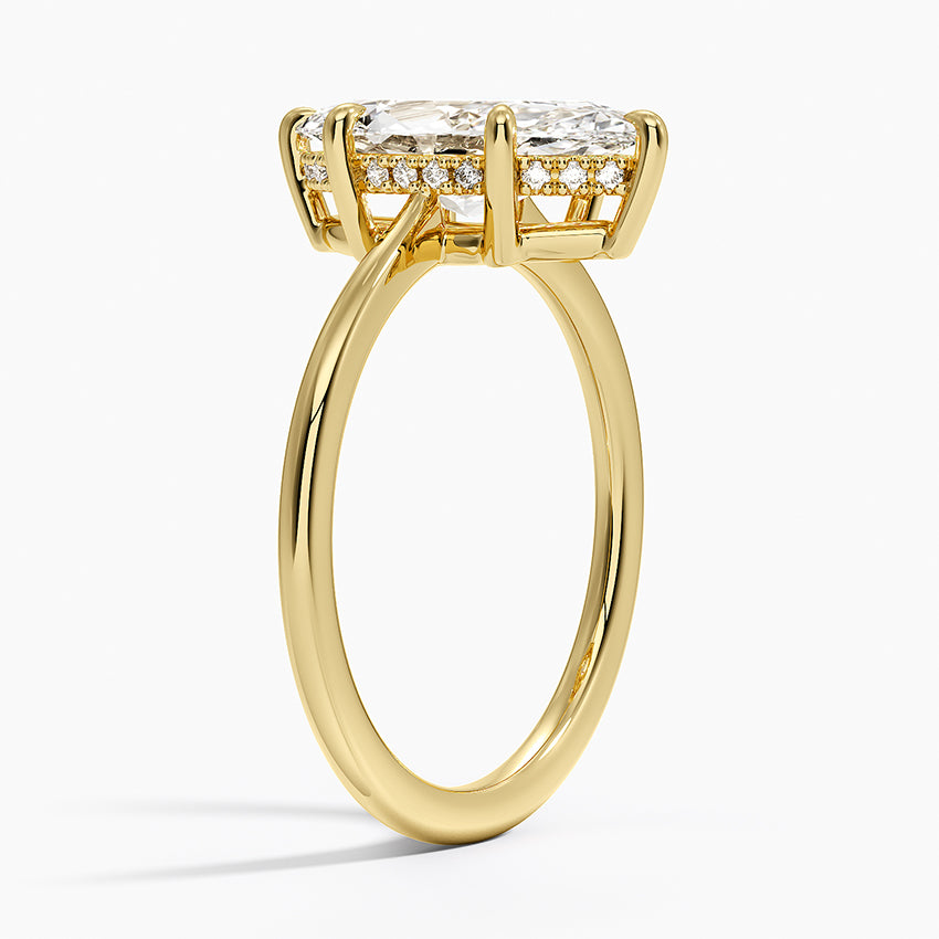 Elle Hidden Halo Diamond Ring - Marquise Cut Center Stone