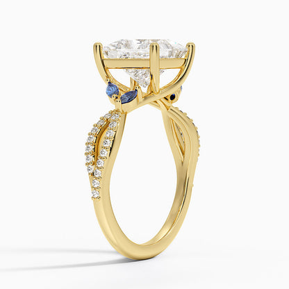 Luxe Willow Sapphire and Diamond Ring (1/8 ct. tw.) - Princess Cut Center Stone
