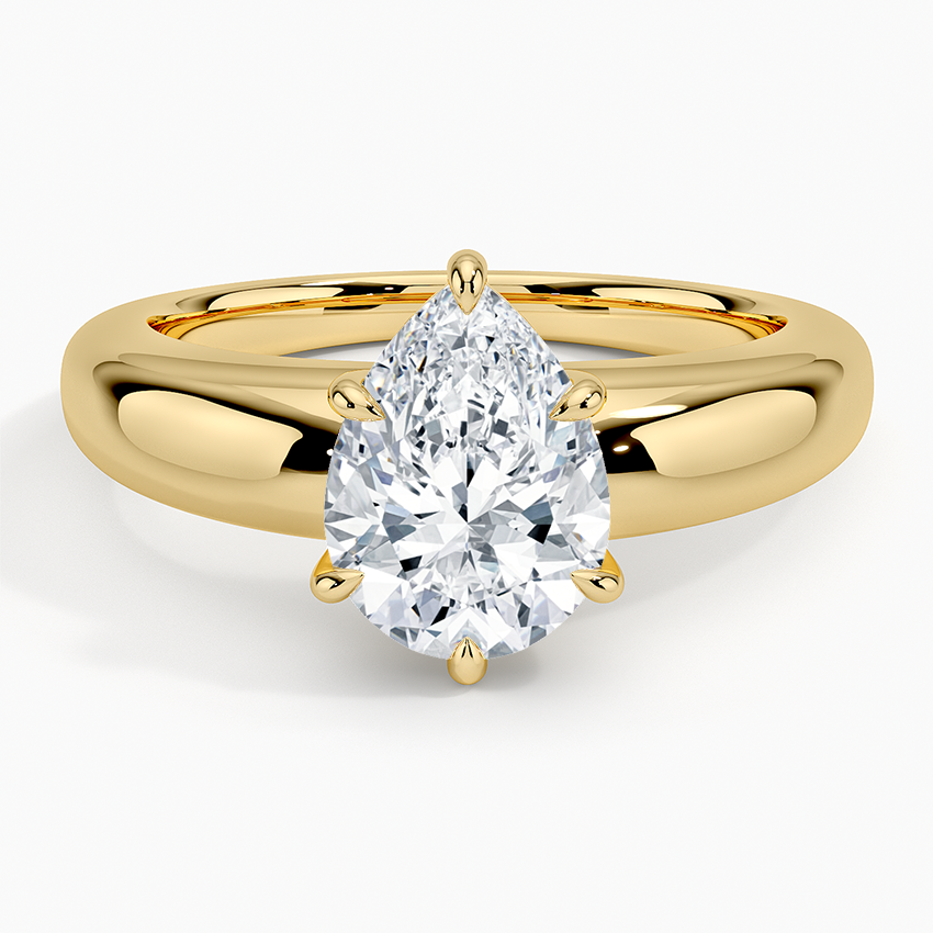 Adrian Solitaire Ring - Pear Cut Center Stone