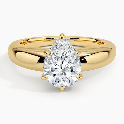 Adrian Solitaire Ring - Pear Cut Center Stone
