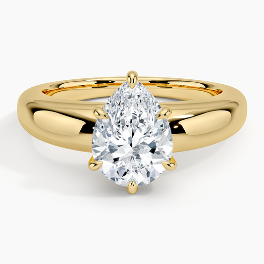 Adrian Solitaire Ring - Pear Cut Center Stone
