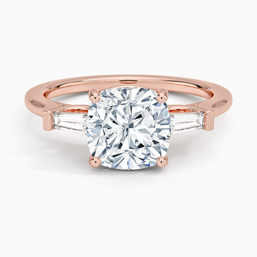 Symphony Perfect Fit Tapered Baguette Diamond Ring - Cushion Cut Center Stone