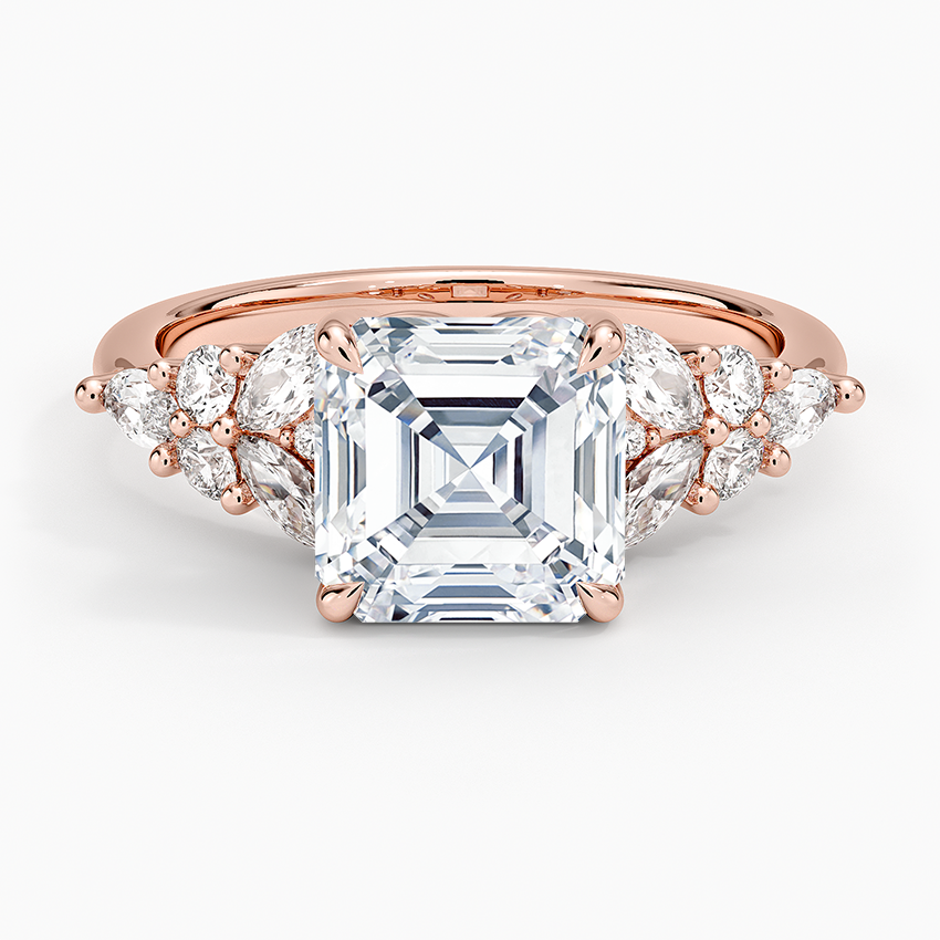 Nadia Taper Diamond Ring - Asscher Cut Center Stone