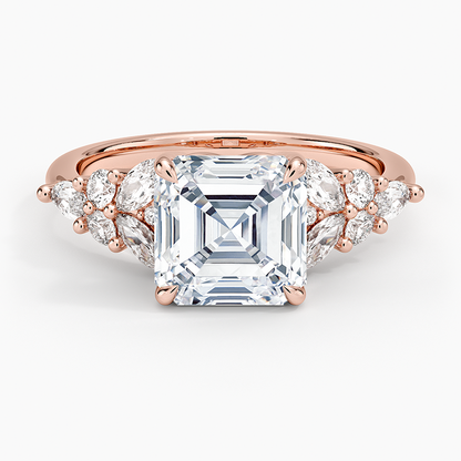 Nadia Taper Diamond Ring - Asscher Cut Center Stone