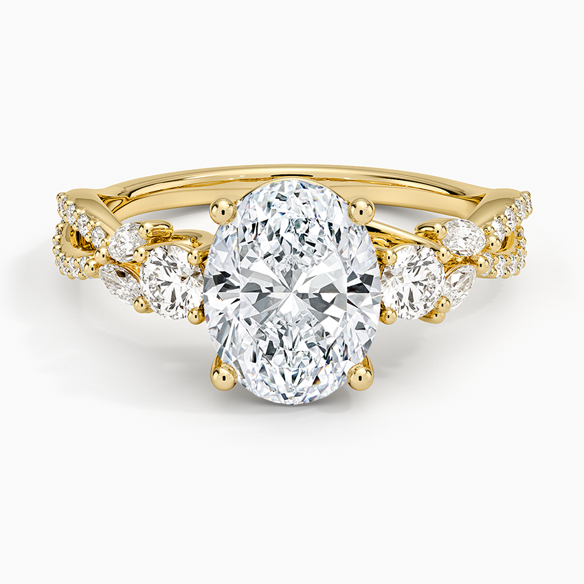 Luxe Willow Three Stone Diamond Ring (1/2 ct. tw.) - Oval Cut Center Stone