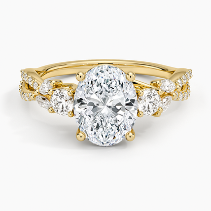 Luxe Willow Three Stone Diamond Ring (1/2 ct. tw.) - Oval Cut Center Stone