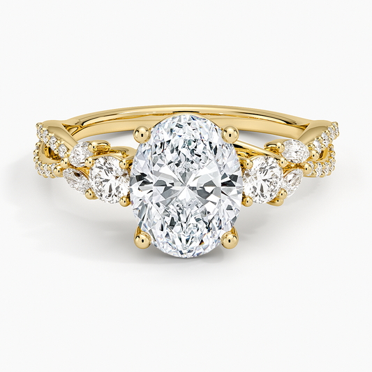 Luxe Willow Three Stone Diamond Ring (1/2 ct. tw.) - Oval Cut Center Stone