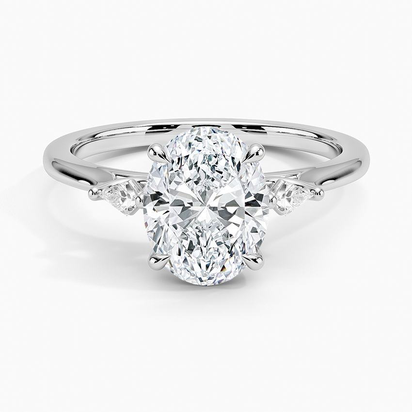 Petite Cometa Perfect Fit Three Stone Diamond Ring - Oval Center Stone
