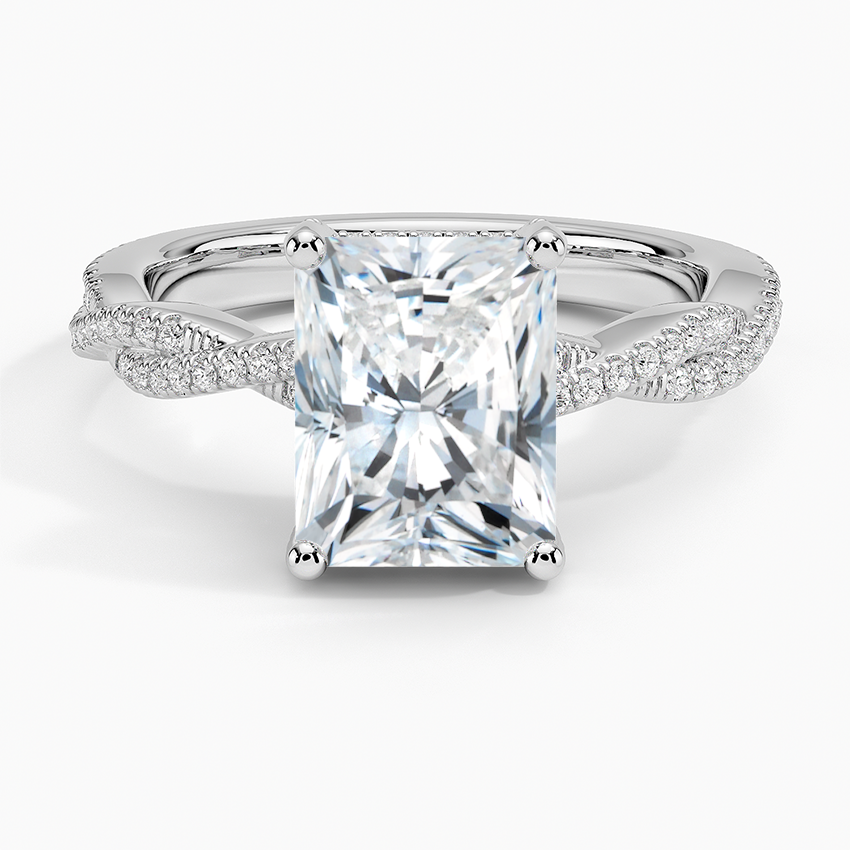 Adorned Luxe Petite Twisted Vine Diamond Ring - Radiant Cut Center Stone