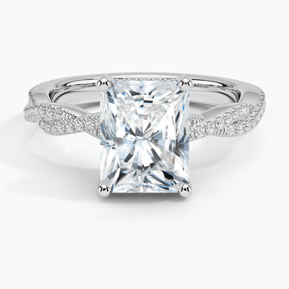 Adorned Luxe Petite Twisted Vine Diamond Ring - Radiant Cut Center Stone