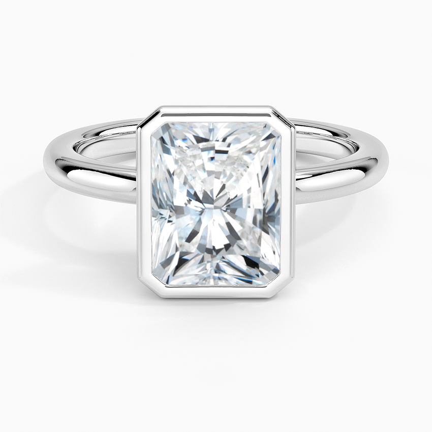 Julietta Bezel Solitaire Ring - Radiant Cut Center Stone