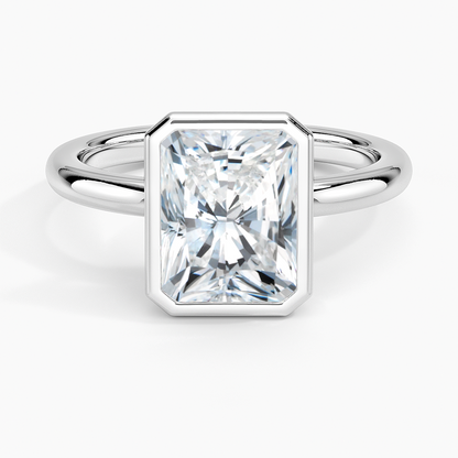Julietta Bezel Solitaire Ring - Radiant Cut Center Stone