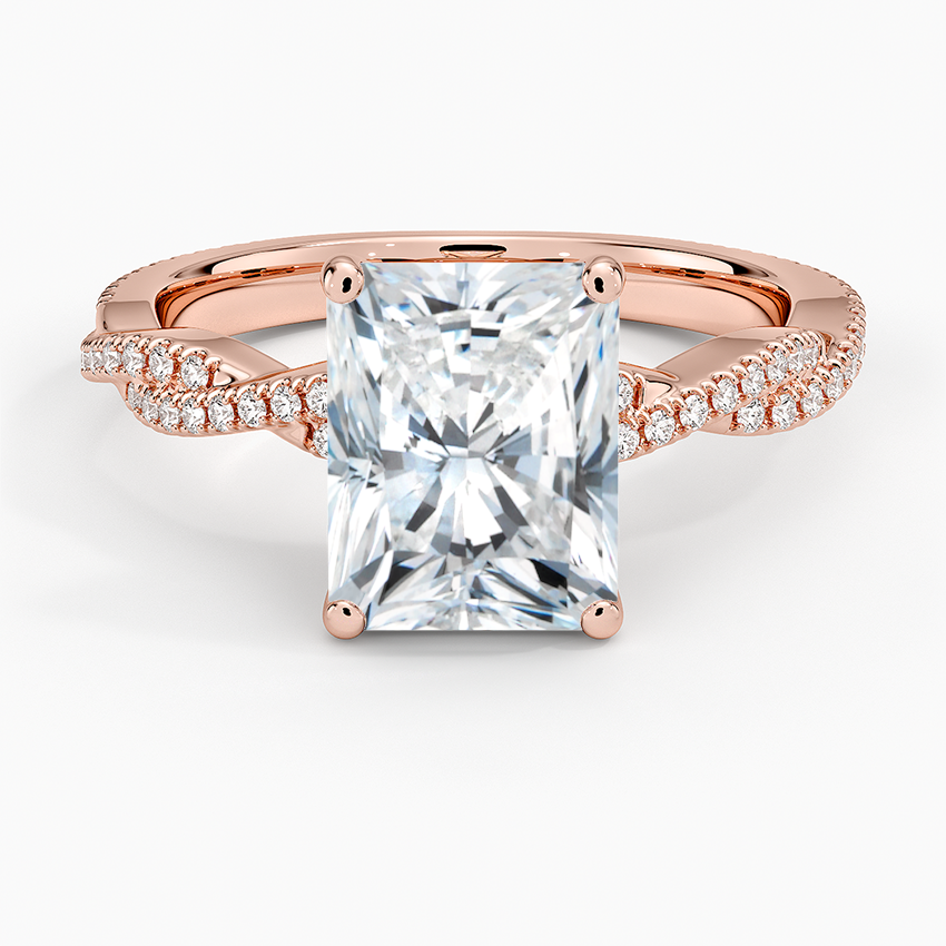 Petite Luxe Twisted Vine Diamond Ring (1/4 ct. tw.) - Radiant Cut Center Stone