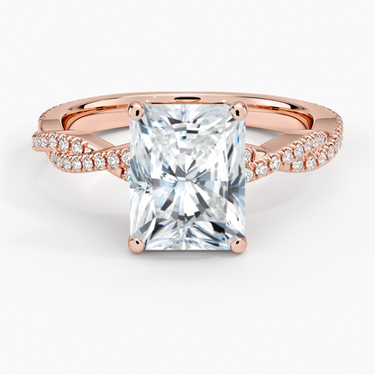Petite Luxe Twisted Vine Diamond Ring (1/4 ct. tw.) - Radiant Cut Center Stone