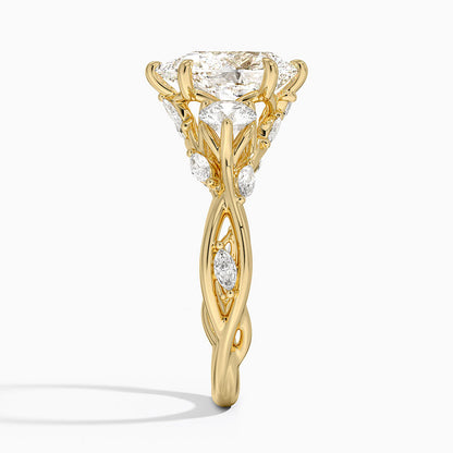 Secret Garden Three Stone Diamond Ring (3/4 ct. tw.) - Pear Center Stone