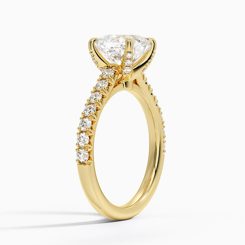 Sienna Half Coverage Hidden Accents Diamond Ring (1/2 ct. tw.) - Cushion Cut Center Stone