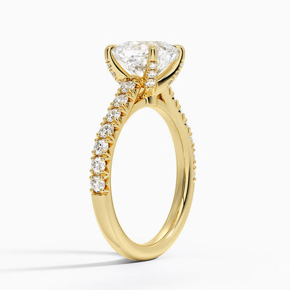 Sienna Half Coverage Hidden Accents Diamond Ring (1/2 ct. tw.) - Cushion Cut Center Stone